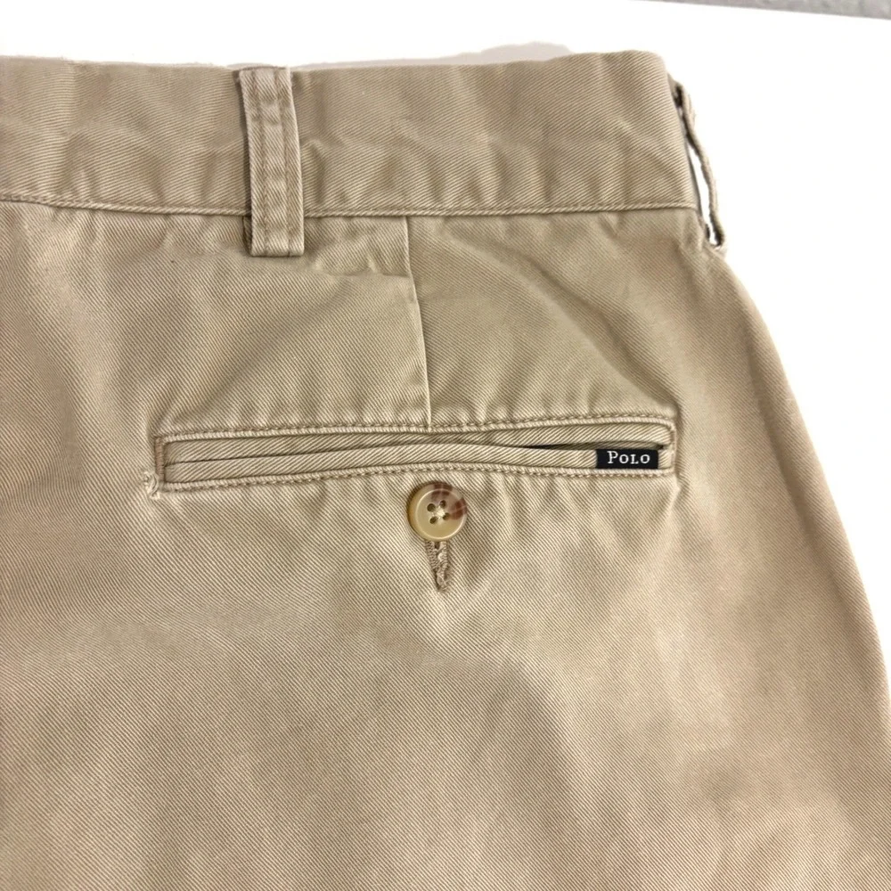 Polo Ralph Lauren Straight Leg Chino Pant Mens 36x32 Tan Classic Fit Flat Front